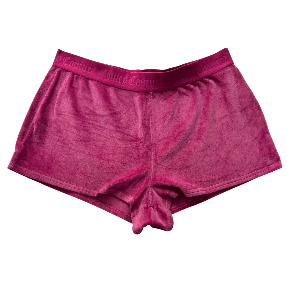JUICY COUTURE Sleepwear Shorts Women's Size L Hot Pink Embellished Velour